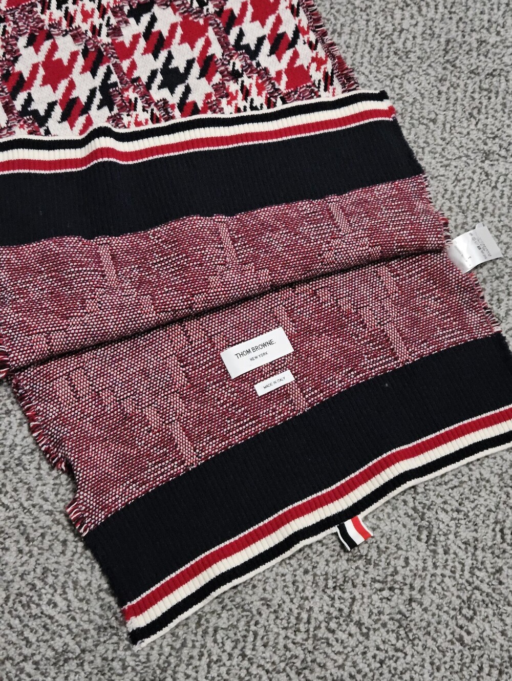 Thom Browne Houndstooth Wool-Blend Scarf w/ Tags - $1095 - Picture 8 of 11
